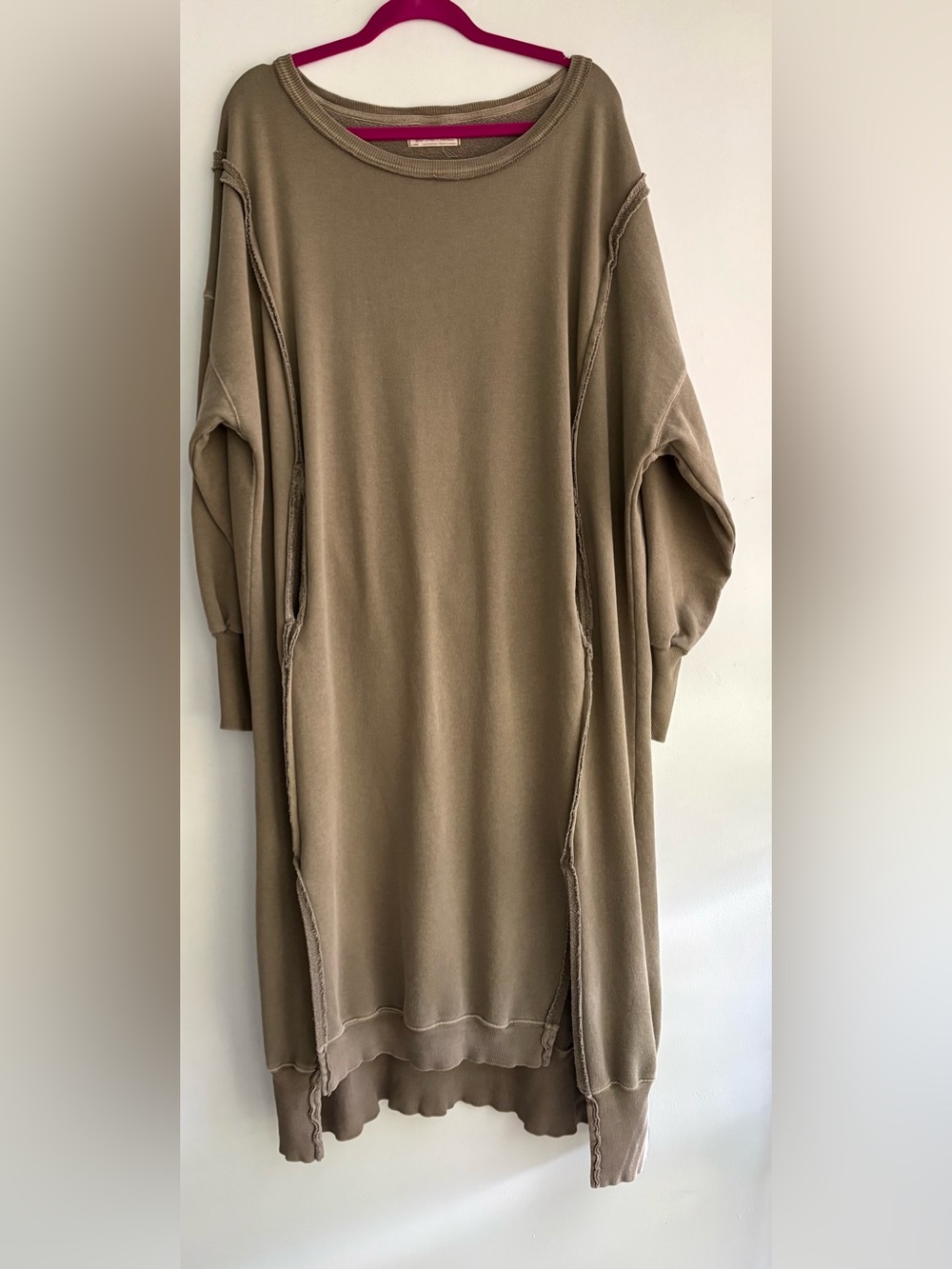 We the Free Camden Maxi Sweatshirt w/pockets🔥Olive green •Large • Free People - Picture 2 of 13